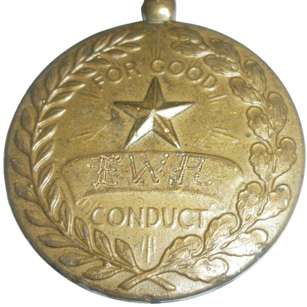 WWII US Army Good Conduct Medal Engraved "F.W.H." Efficiency Honor Fidelity